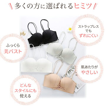 【メール便全国送料無料】谷間メイクずれにくいストラップレスブラ|ストラップレス ドレスインナー 大きいサイズ ドレスブラ