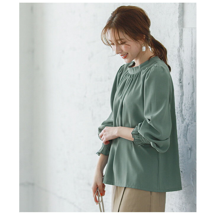 スタンドカラー バックリボン ブラウス レディース 長袖 トップス とりみ シャツ クラシカル 大人 上品 きれいめ 仕事 メール便 2021春夏新作【lgww-at3774】【即納&予約：5月20日入荷予定順次発送】【送料無料】メ込