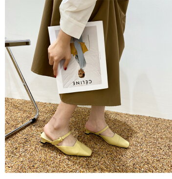 ミュール パンプス サンダル レディース スクエアトゥ ストラップ シンプル 仕事 オフィス オフィスサンダル 通勤 大人 きれいめ かかとなし おしゃれ 靴 シューズ 疲れない 2021春夏新作 【bl233-1】【予約販売:15-20日】【送料無料】宅込