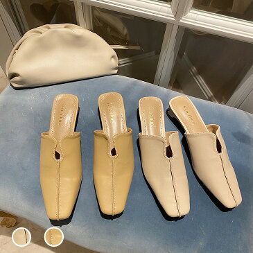 スクエアトゥ ミュール サンダル レディース パンプス ローヒール つっかけ かかとなし オフィスサンダル 大人 おしゃれ 可愛い 靴 シューズ 疲れない メール便 2021春夏新作 【hfxz-6630】【予約販売:15-20日】【送料無料】宅込