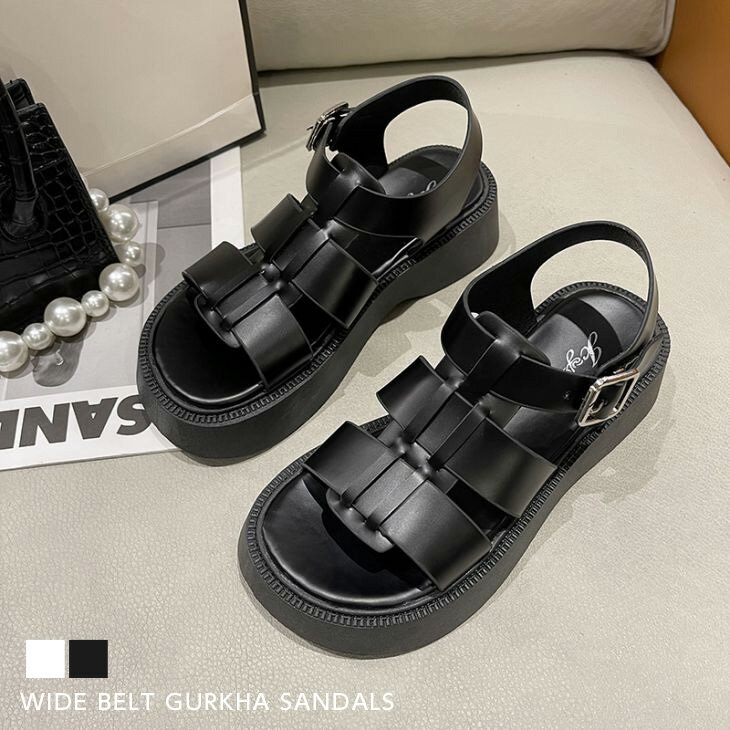 【半額クーポン対象】【24ss再販】厚底サンダル スポサン サンダル ストラップ ダブルベルト 歩きやすい 楽ちん アウトドア レジャー PU 合皮 カジュアル 厚底 フラットサンダル 夏 レディース 韓国ファッション【ash205-015】【即納：1-5営業日】【送料無料】宅込のサムネイル
