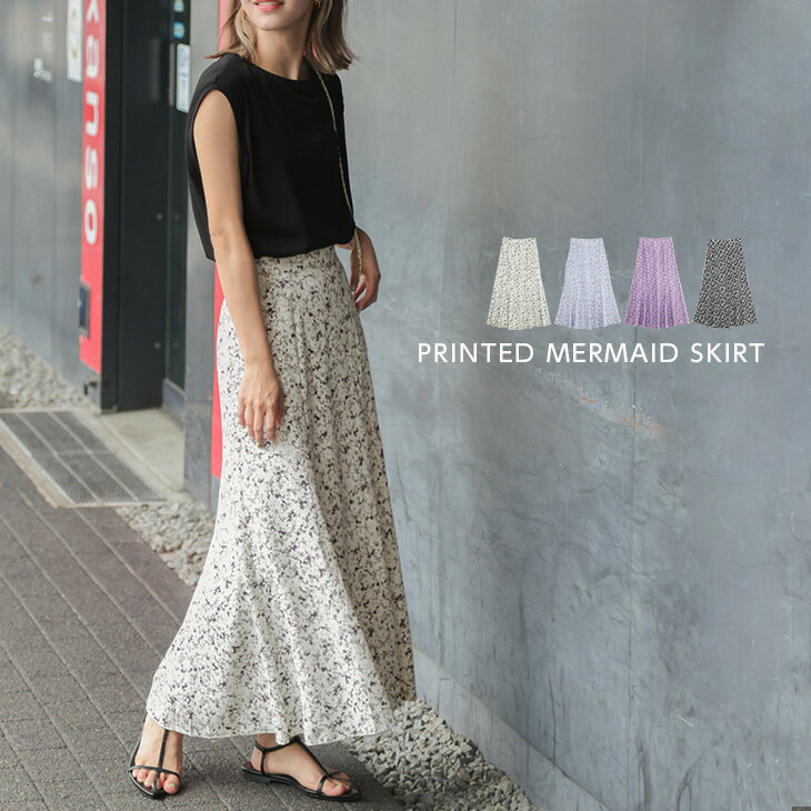【春最終バーゲン】【春商品入荷】ロングスカート マーメイド 花柄 ボトムス レディース 上品 おすすめ おしゃれ ブラック メール便 2023春夏新作 【lgww-at5058】【即納：1-5営業日】【送料無料】ヤ込1のサムネイル
