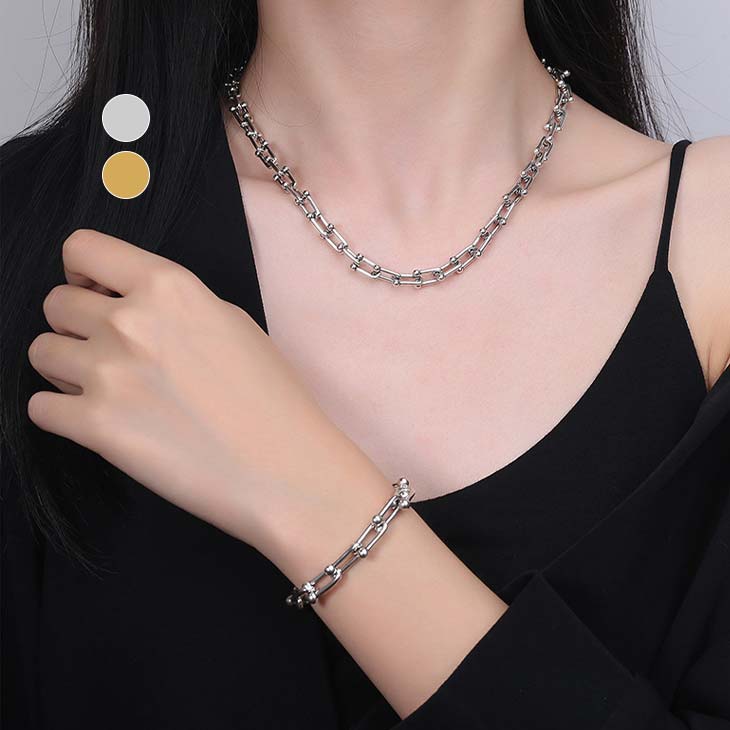 【福袋対象】別売り チェーンネックレス チェーンブレスレット シンプル かっこいい アクセサリー お洒落 ポイント きれいめ カジュアル かっこいい レディース プレゼント 韓国ファッション【azk208-070】【即納：1-5営業日】【送料無料】メ込2のサムネイル