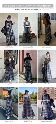 【25AW×半額クーポン】キャミワンピース ロング丈 チェック柄 バックリボン ギャザーフレア タータンチェック レディース 秋冬【lswpss25-1430】【予約販売:(1)10月30日/(2)11月13日入荷予定順次発送】【送料無料】メ込2 - Image 2