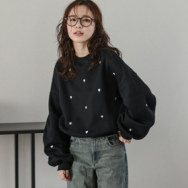 楽天市場】ハート 刺繍 トレーナーの通販