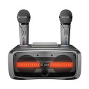 ST‐2028ワイヤレスマイクスピーカーセット、家庭用、2マイク付きカラオケスピーカーシステム、BLUETOOTH経由でスマートデバイスに接続可能、結婚披露宴やレクチャーに最適