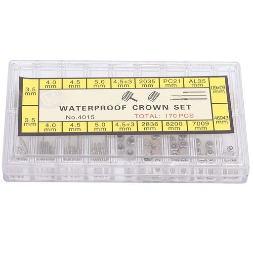 170PCS時計スプリングバー時計リューズ時計修理キットリューズ交換時計クラウンスプリングバーボックス..