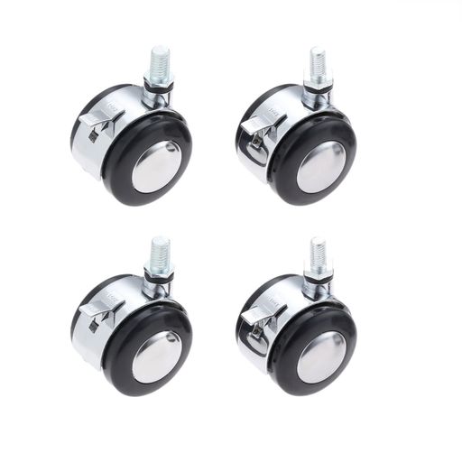 HZ-MONSTARキャスターM8ねじボルト式4個セットストッパー機能あり輪直径50mm約2インチ1個双輪脚車4個耐荷重80kg旋回キャスター自在に向き変る家具スーツケース手押し車台車移動用部品交換