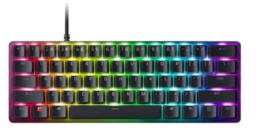 ラピッドトリガー 搭載 RAZER(レイザー) HUNTSMAN MINI ANALOG 小型 ゲーミングキーボード 60%レイアウト 英語 US配列 アナログオプティカルスイッチ 調整可能なアクチュエーション CHROMA RGB