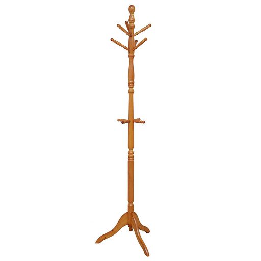 不二貿易コートハンガーハンガーラック木製幅50.8x奥行43x高さ183cmブラウン玄関収納小枝フックアンティーク調27872