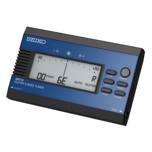 ギター・ベース専用の高精度チューナー 文字がくっきり見やすいハイコントラスト液晶を採用 インプット・アウトプットジャック搭載 便利なフラット/シャープチューニング機能 カラーオーシャンブルー