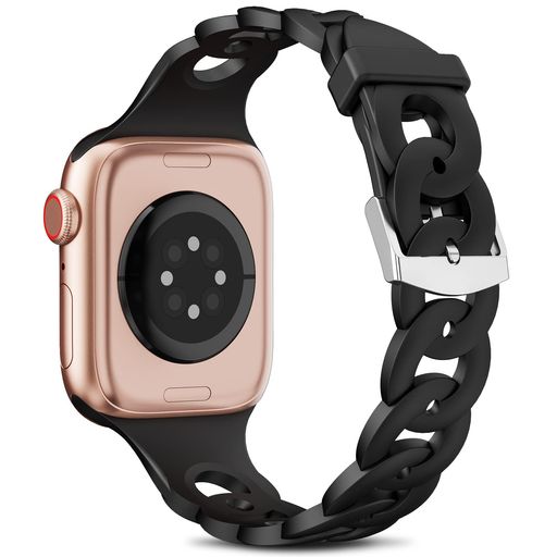 コンパチブル アップルウォッチ APPLE WATCH バンド 38MM 40MM 41MM プリストバンドサークルチェーンデザインIWATCH 9 8 SE 7 6 5 4 3 2 1柔らかいシリコン素材 防汗 細身 透气 おしゃれ