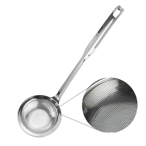Doveja揚げ物すくい網かす揚げパンチング目詰まりしにくいかすあげ天かすすくい細かい揚げカスをキャッチ頑丈穴あきお玉18-8ステンレス製お手入れ簡単食洗機対応(10cm)
