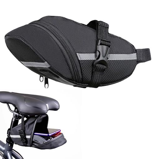 Renjzle自転車サドルバッグ防水大容量自転車バッグシートバッグフレームバッグ取り付け簡単小物収納装..