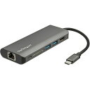 StarTech.comマルチポートアダプター/USB-C接続/シングルモニター/4K30HzHDMI/60WUSBPDパススルー/3xUSB3.0ハブ/ギガビットイーサネット有線LANポート/SD&