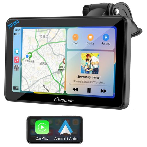 [ 701PRO] ディスプレイオーディオ CARPURIDE CARPLAY ポータブルカープレイ BLUETOOTH送受信機能 ワイヤレス ANDROID AUTO ミラーリング YOUTUBEも視聴可能 7インチ HD IPS タッチスクリーン