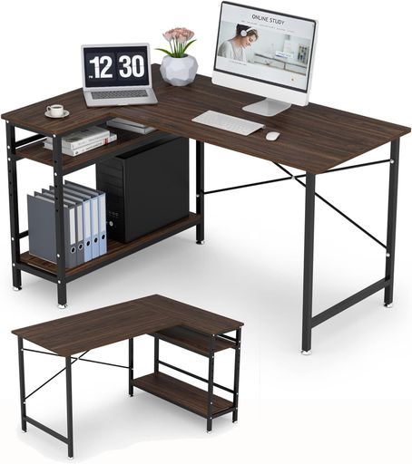 DEWELパソコンデスクL字型幅130cmコー