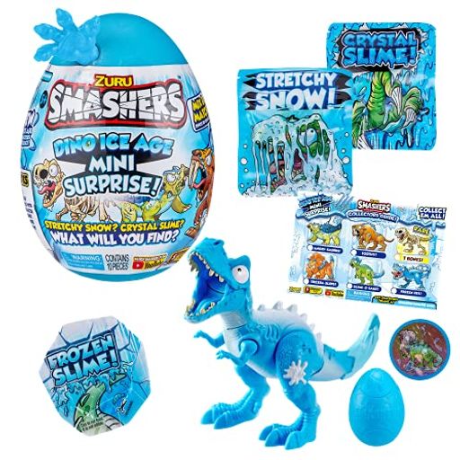 Smashers (スマッシャーズ) Dino Ice Age 恐竜氷河期 ZURU ミニ サプライズエッグ たくさんのサプライズ スライム 恐竜のおもちゃ コレクション用 限定恐竜 割れる卵 男の子&子供用おもちゃ T-Rex (…