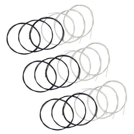 ブラックナイロンクラシックギターストリング3フルセット