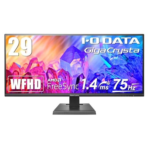 アイ・オー・データIODATA ゲーミングモニター 29インチ GIGACRYSTA 75HZ 1.4MS WFHD (PS5/AMD FREESYNC/HDMI×2/DISPLAYPORT/スピーカ..