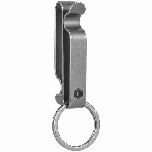 Rakuten - [KeyUnity]KM00キーホルダーベルトキーホルダーキーリング付きベルト帯挟み両側S型チタンキーシンプル軽量防水性耐食性100%チタン製3つ色シルバーギフト(KM00)(KM00)