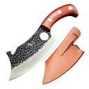 漁川骨切り包丁刃渡り155mm刃厚5mm【一体式で堅牢な骨切りナイフ】槌目鍛造【栓抜き機能付き】【アウトドアにも最適】家庭用キャンプBBQ魚魚介肉骨切る捌く