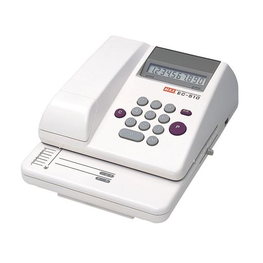 本体サイズ:H91xW180xD245mm、質量:1.7kg 最大印字桁数(金額):10桁 最大印字奥行:80mm 印字スピード(フル桁印字時):5.6秒 リピート印字・クリアキーによる入力訂正・抹消機能