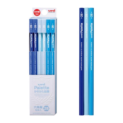 Rakuten - 三菱鉛筆かきかた鉛筆ユニパレット2Bかきかたパステルブルー1ダースK55602B