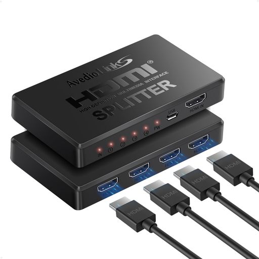 avedio links HDMIスプリッター1 in 4 Out 4K HDMI分配器 4画面同時出力 1入力4出...