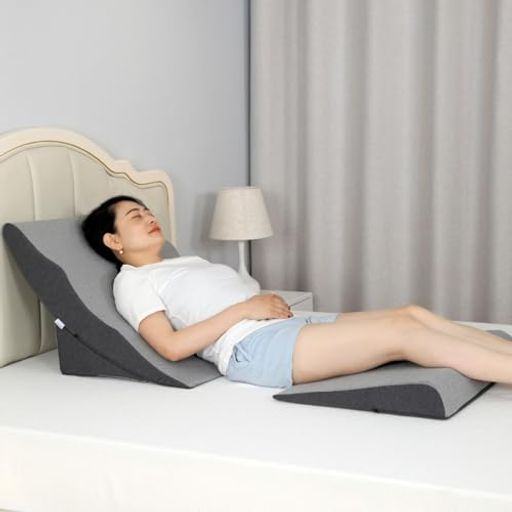 Rakuten - 腰枕腰クッション背あてランバーサポート三角枕/傾斜枕|三角型就寝用足上げ体圧分散体位変換高齢者向けテレビ枕/なだらか枕首・背中・腰サポート読書用妊婦用お年寄り体にフィットエ…