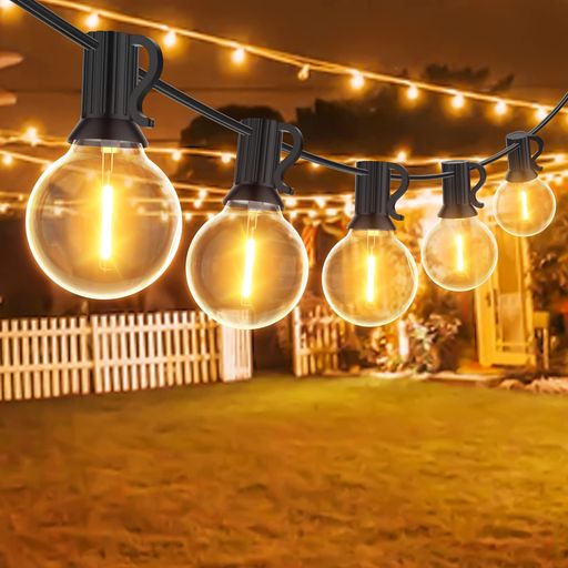 LEDストリングライト防雨型7.6Mイルミネーションライト電球色12+1個G40電球付E12口金破損しにくい連結..