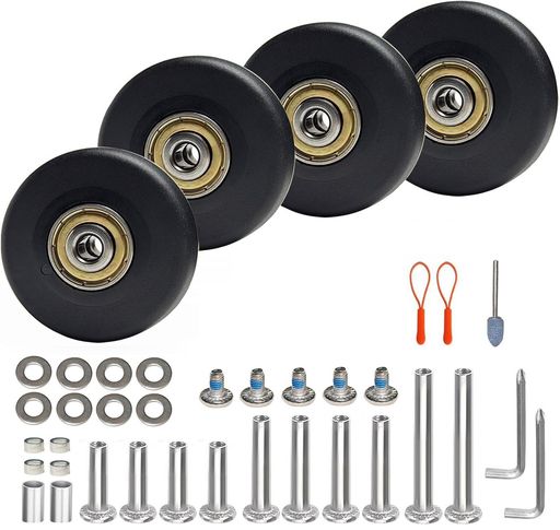 スーツケースキャスター交換4個セット50x18mm硬質PUタイヤ静音シリーズキャリーケースきゃすたー車輪補..