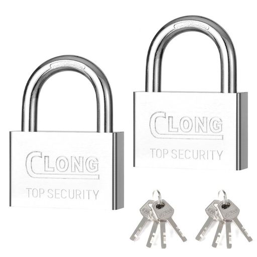 GLOWZEN南京錠小型鍵付き2個入りメッキ工程防水防錆(シルバーショートスタイル)