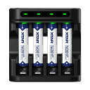XTAR1.5V充電池1620mWh単4リチウム電池L4充電器セット1.5H急速充電