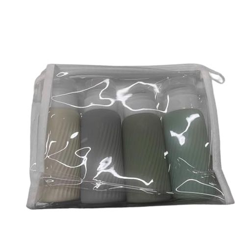 MoKoトラベルボトル4本セット89ml*2&100ml*2トラベルグッズ詰め替えボトル漏れない小分け瓶化粧ボトルシャンプーボトル詰め替え用出張用旅行用携帯便利収納ポーチ付きGreen+Blue+Gray+White