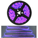 【Ledoverseaグレードアップ版】5m防水ブラックライト300LED高輝度LEDテープライト両端配線390nm~400nm12V間接照明切断可能雰囲気蓄光素材照明ステージ照明