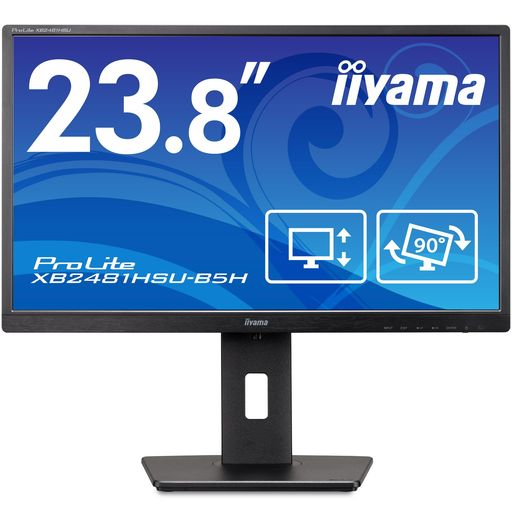 マウスコンピューター IIYAMA モニター ディスプレイ 23.8インチ フルHD VA方式 高さ調整 角度調整 縦回転 HDMI DISPLAYPORT USB2.0×2 3年保証 国内サポート XB2481HSU-B5H