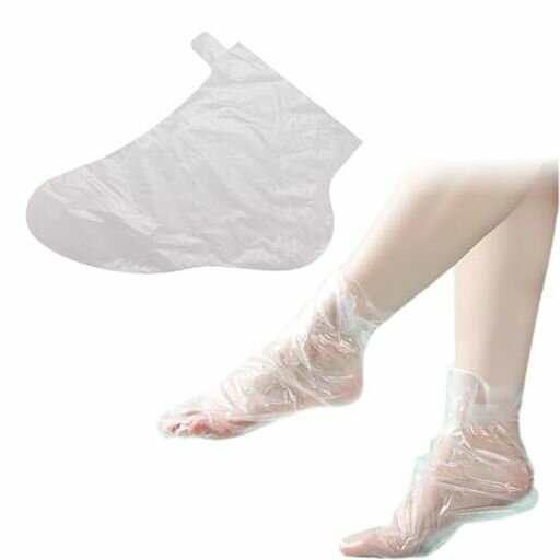 [YFFSFDC]足カバー使い捨て100枚入りシール付き多用途足カバーDIY防水足保護感染防止男女兼用透明(100..