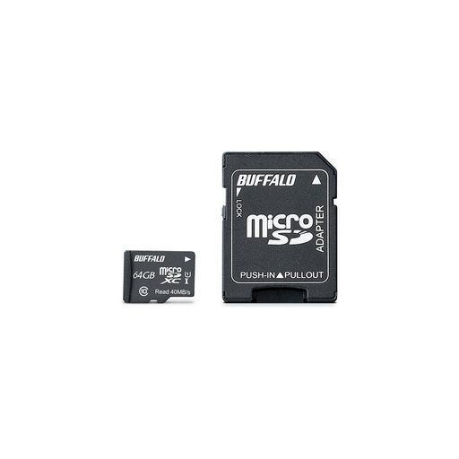 バッファロー BUFFALO UHS-I CLASS1 MICROSDカード SD変換アダプター付 64GB RMSD-064GU1SA