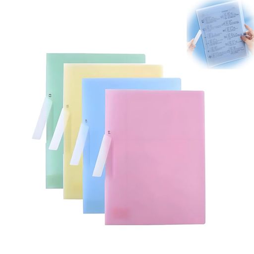 DREAMERSファイルフラットファイルa4【4個セット】A4ポケット回転式フォルダークリップ式透明フォルダ..