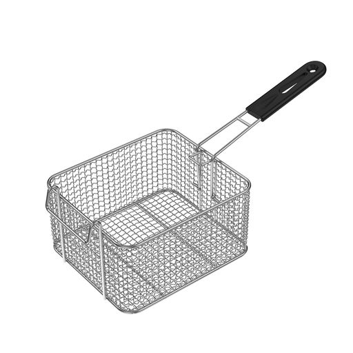 規格:6L サイズ:20x17.5x10cm 重量:0.35kg 揚げ物をするのに用いる金属製の四角バスケット。 組み立て簡単。6L程大容量なのでポテトや串カツを入れたまま揚げることができます。 前にフック付きのでフライヤーに掛けるだけ、手を解放し油切りを簡単に行えます。 取っ手が本体から可分離でコンパクトに収納できます。なお、取っ手にプラスチック素材が付いていて防熱の役に立ちます。