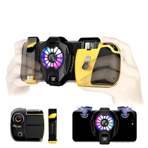 スマホ冷却ファン半導体式神冷却|急速な冷却|スマートLEDデジタル温度計|65-85mmワンタッチ自動調節|熱..