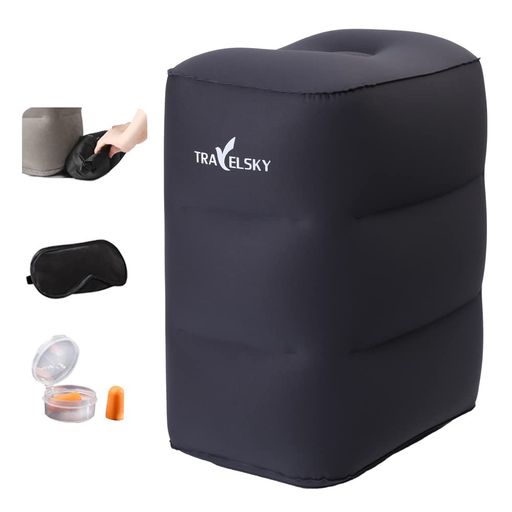 フットレスト飛行機足置きエアーオットマン足枕クッション車オフィスフットピローむくみ旅行便利グッズ..