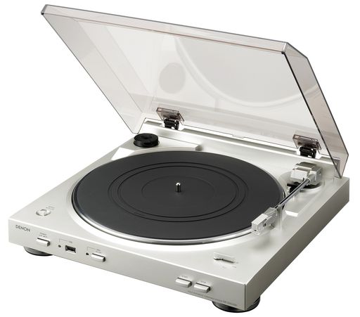 デノン DENON DP-200USB アナログレコードプレーヤー フォノイコライザー付 フルオート カートリッジ付屬 シルバー DP-200USBSP
