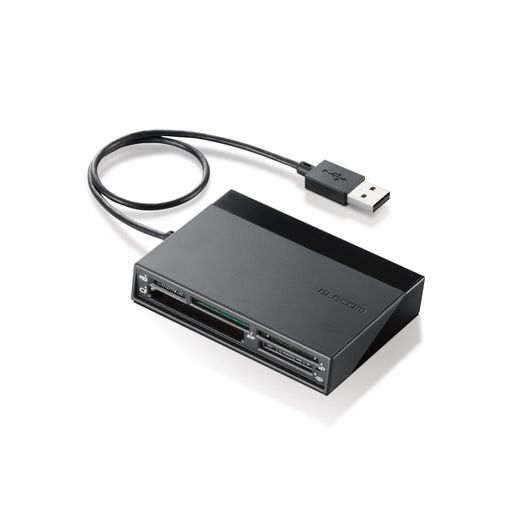 USBハブ機能を搭載した48+5メディア対応のメモリカードリーダです。 3ポートUSB2.0ハブ機能を搭載し、マウス、USBメモリなどのUSB機器を3台まで接続可能です。 大容量の次世代SDメモリーカード規格のSDXCメモリーカード(64GB)にも対応しています。 アダプタを使用せずに48種類の多彩なメディアを読み書き可能で、アダプタを使用すればさらに5種類のメディアを読み書きできます。 SDメモリーカードシリーズ、メモリースティックシリーズ、マルチメディアカードシリーズ(MMCmicroを除く)などの主要なメディアに対応しています。