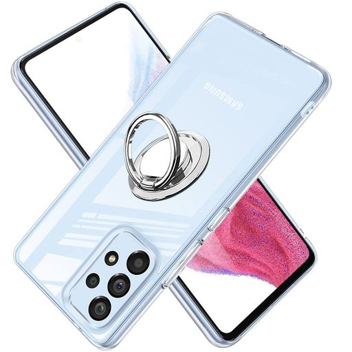 【対応機種】 Samsung Galaxy A53 5G SC-53C SCG15 専用TPUクリアケース。[付属品一覧]: ケース*1枚。 【超高透明】 ケースの端はダイヤモンドカットプロセスを施すことでより洗練された美しい外観となっています。透明度が高く、本体の鮮やかな色をそのまま映し出すことができ、 ギャラクシーA53のオリジナルのカラーを損ねません。 GalaxyA53の美しさはそのままに、 SCG15を保護しているのです。 【軽柔TPU素材】 軽量で丈夫で弾力がある高品質TPU素材。SC53Cケースは、型どりを緻密に実施しており、 Samsung本体に完璧にフィットするとともに、持ったときの圧倒的なフィット感も実現しています。薄型、軽量型を考慮して最も便利な設計になっております。長く持っても手が疲れる感じもありません。 【多機能のリング付き】 リングは360度回転、180度スイング可能。片手で携帯を操作でき、滑り止め、強奪、落下などのことを防げます。リング.ホルダーの機能は携帯を横に放置できて、いつでもどこでも音楽、映画などの娯楽番組を思い切り楽しめます。