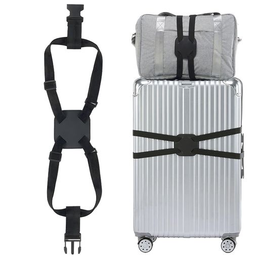 Rakuten - VEAGIAスーツケースベルト荷物固定ベルトブラックスーツケースバンド旅行荷物ストラップセキュリティ固定落下防止多機能伸縮性調節可能