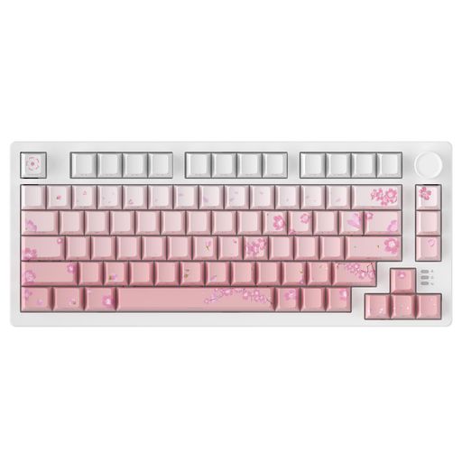 DAREUEK75PROゲーミングキーボード無線桜ピンクテンキーレス75%メカニカルキーボード2.4Gワイヤレス/BLUETOOTH/有線USB接続可能ガスケットマウント81キー英語配列可愛いRGBホットスワップ対応