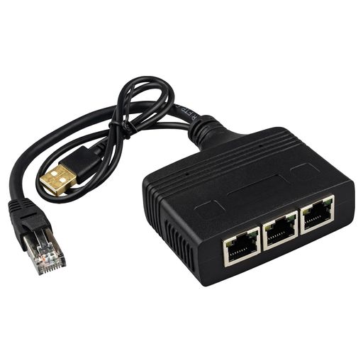 LEEHITECH 有線 LAN 分配器ケーブル 1000MBPS 1入力3出力 RJ45 ギガビットイーサネット分配器 1 TO 3 分岐ポート安定かつ高速 有線LANケーブル