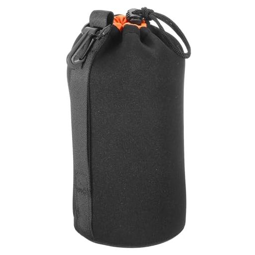 PATIKILカメラレンズバッグ3.9インチ内径x9.8インチ高さドローストリングレンズポーチ厚い保護用ネオプ..